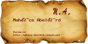 Mahács Abelárd névjegykártya
